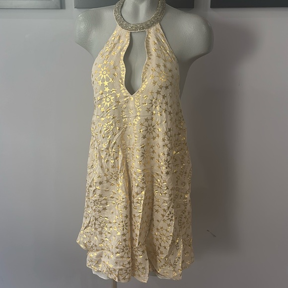 NWT - KIMCHI BLUE by Urban Outfitters Corellia Metallic Mini Dress - M - Picture 9 of 12